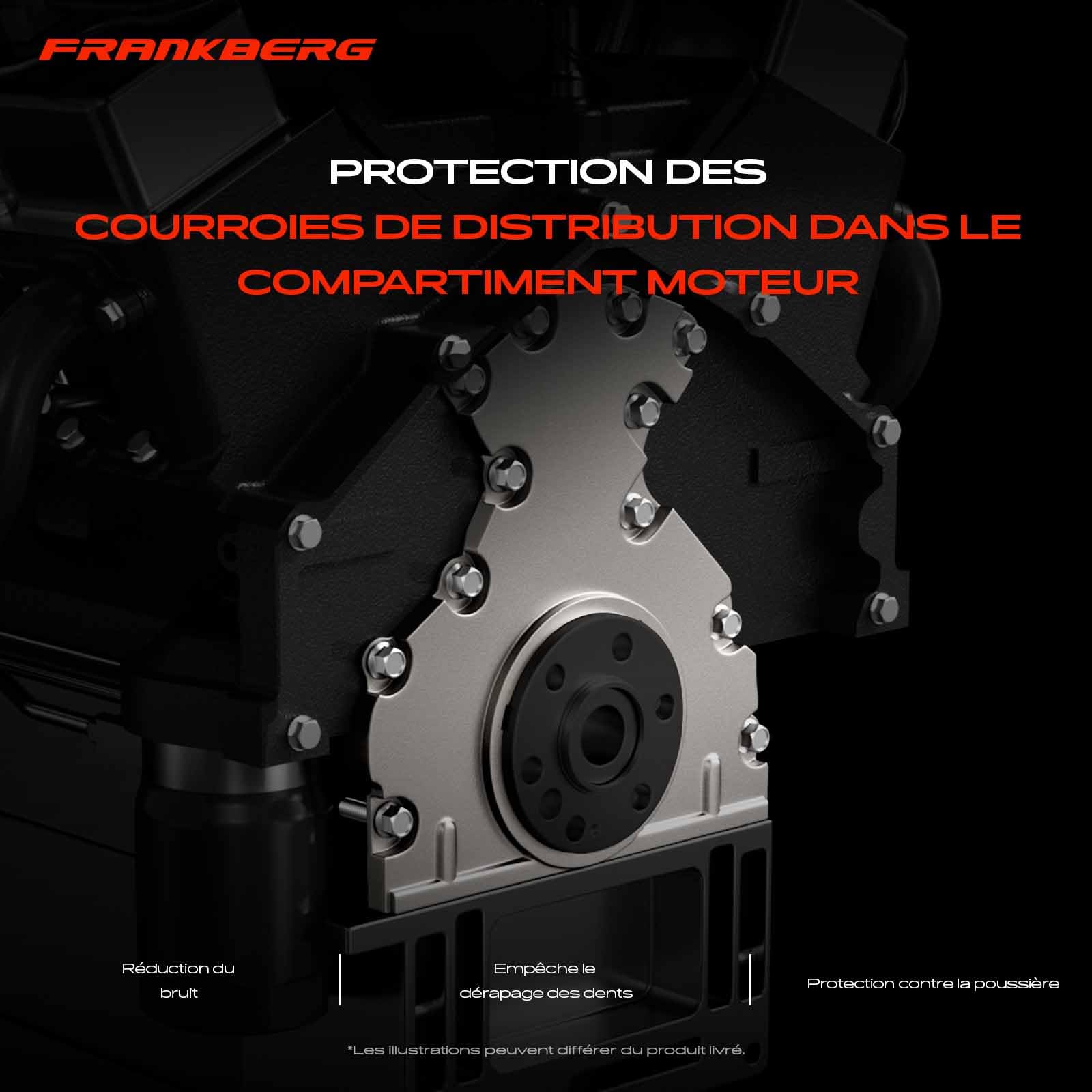 Frankberg Cache-courroie de distribution avant diesel 6C1Q6019AB | Compatible avec: Bus Transit V363 FAD FBD, Mondeo III B5Y, Ducato Van 250, Boîte de transit FA