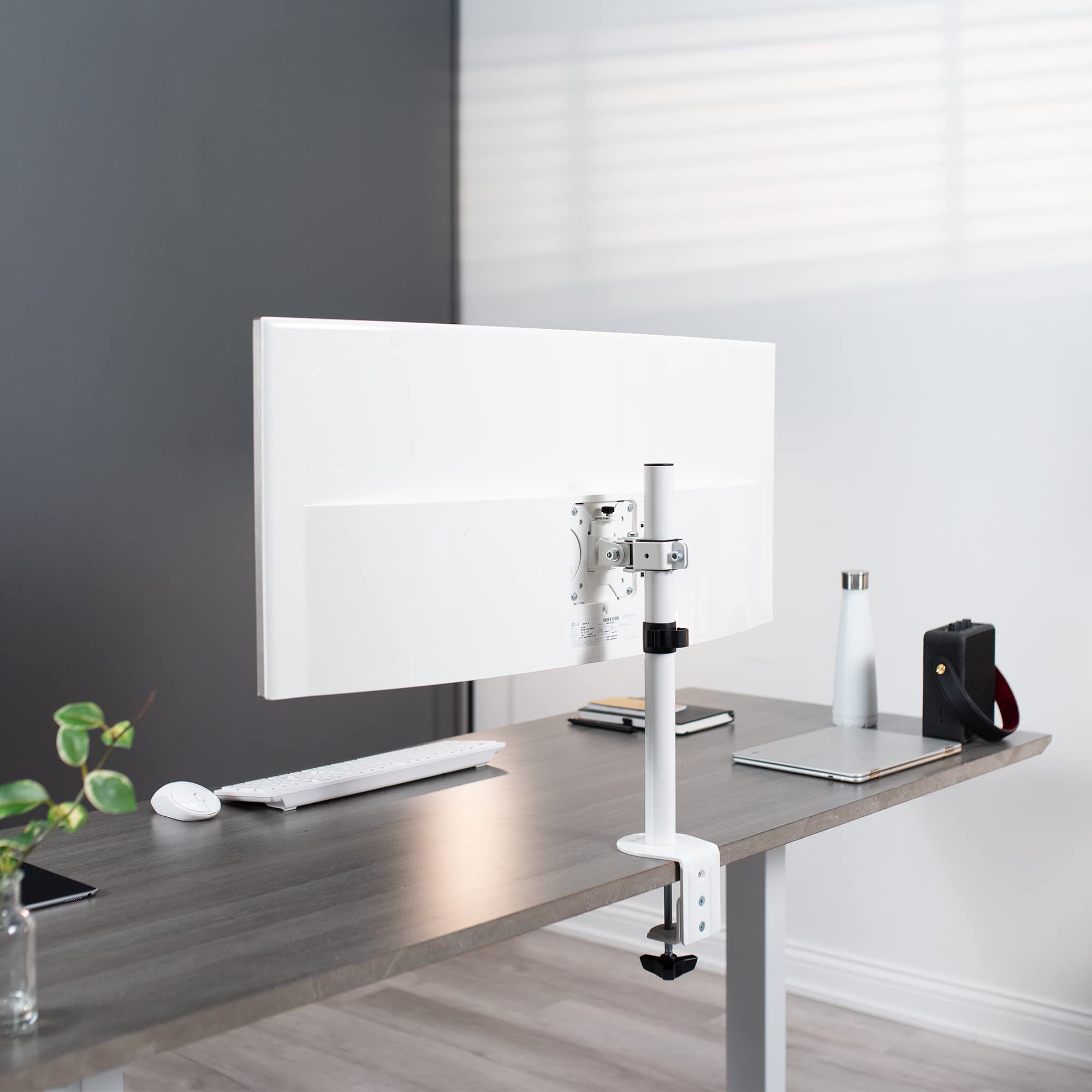VIVO Support de bureau robuste pour écran LCD de 33 à 38 pouces, peut contenir 1 écran standard à ultra large jusqu'à 96,5 cm, blanc, STAND-V001CW