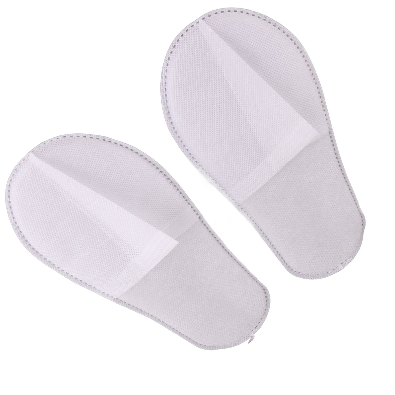 Pantofole monouso portatili antiscivolo da 50 paia con suola addensata per ospiti di feste in hotel spa domestiche bianche (Lavagna in tessuto non tessuto da 3 mm)