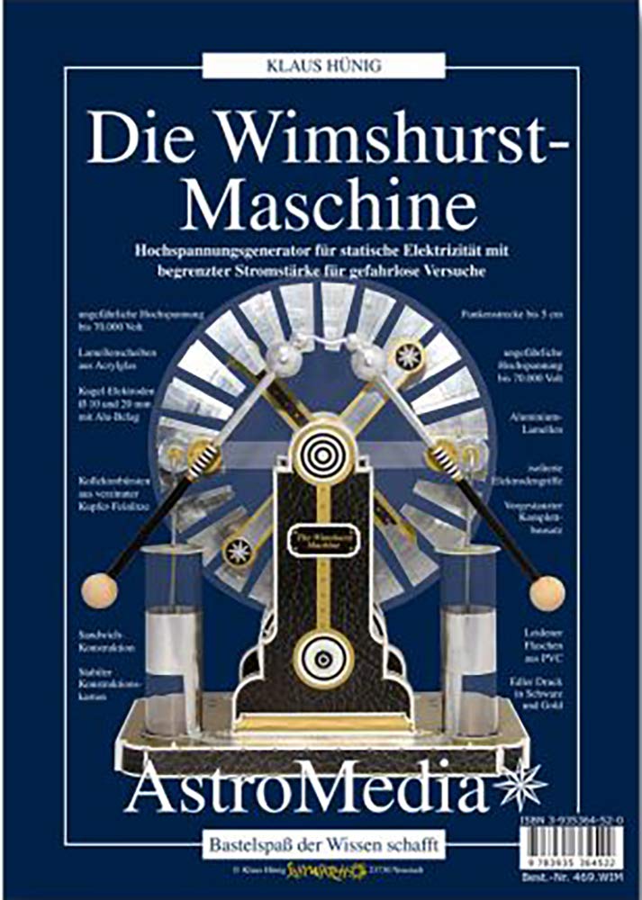Astromedia Die Wimshurst-Maschine - Kartonbausatz: Physik-Experimentierkasten Generator Elektrizitätsmaschine für Schüler und Erwachsene, Jugendliche