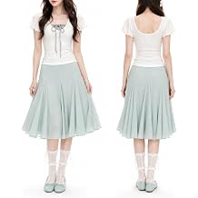 Fcteap Coquette Balletcore 2 Piece Skirt Set for Women Bow Front Short Sleeve Top & Mint Pleated Midi Summer Outfit Cute