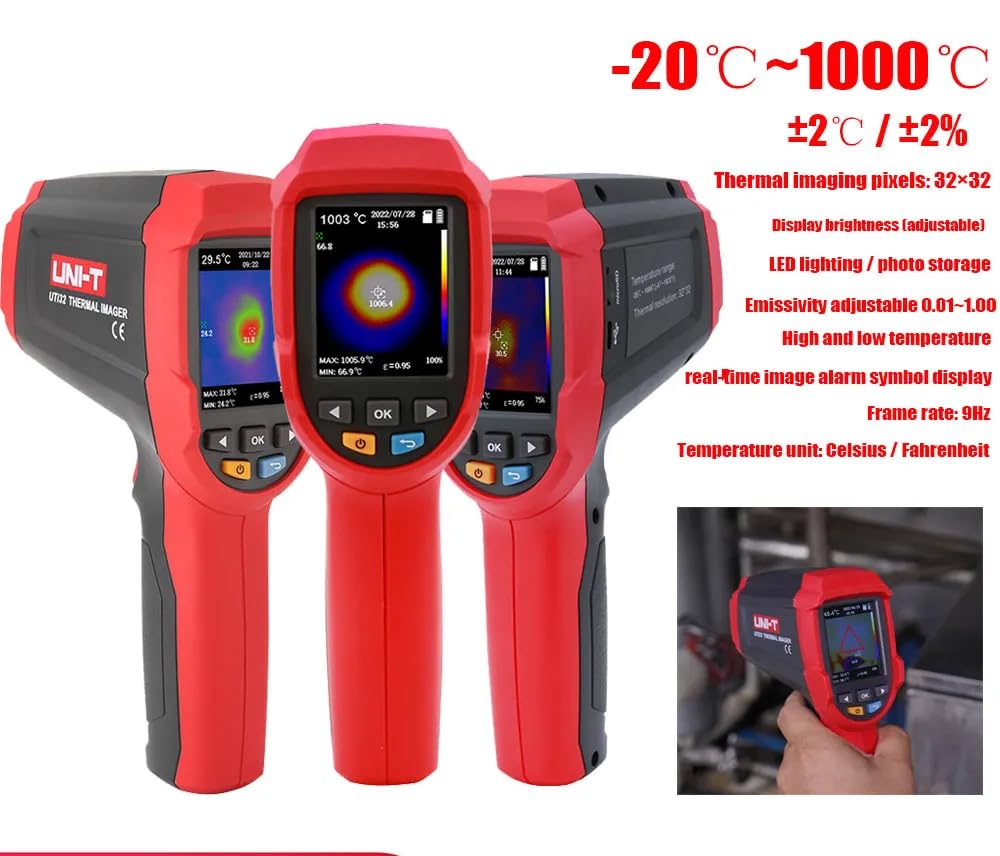UNI-T Uni-Trend IR Camera UTi320E Infrared Thermal Imager High Resolution Handheld Thermal Imager PCB Circuit Floor Heating Detection,IR Resolution: 320 * 240 Frequency Frame: 25Hz(UTi32E)
