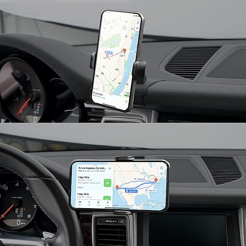 Miniatura 2 de BEERTE Soporte de teléfono de coche para Porsche Macan 2015-2024 Porsche Cayenne 2019-2023, sujeción eléctrica, soporte de teléfono móvil giratorio