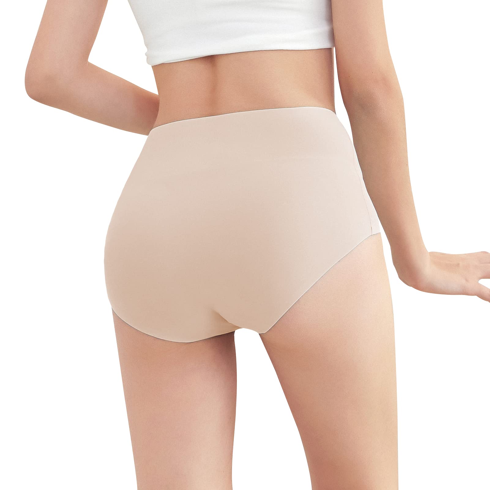 FallSweet No Show Slip mit hoher Taille Unterwäsche für Damen Seamless Panties, 5er Pack