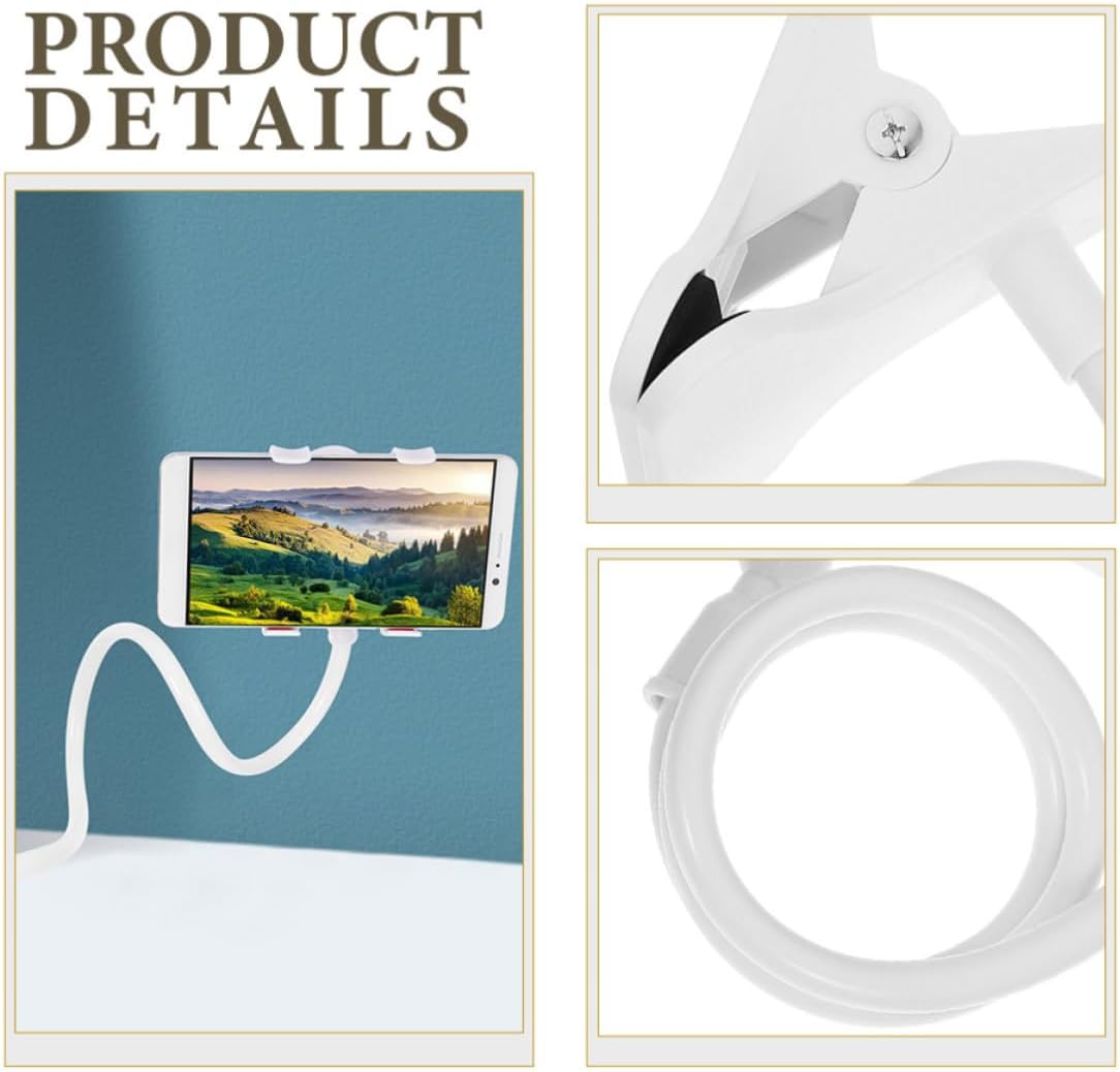 2pcs Flexible Phone Holder Clamp with Anti-Slip Feature and 360° Rotation for Devices, Adjustable Pp and Aluminum Alloy Phone Stand, for Desk Work and Watching Movies in Bed