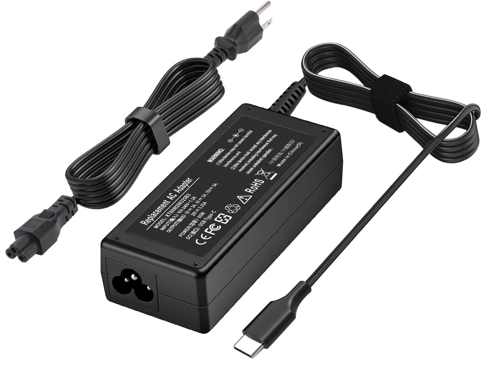 Universal 65W USB C Laptop Charger Type C Chromebook Charger for HP Laptop/Envy; Dell Latitude; Lenovo ThinkPad/Yoga and More Chromebook Type C Power Cord Supply Adapter Computer Fast-Charging