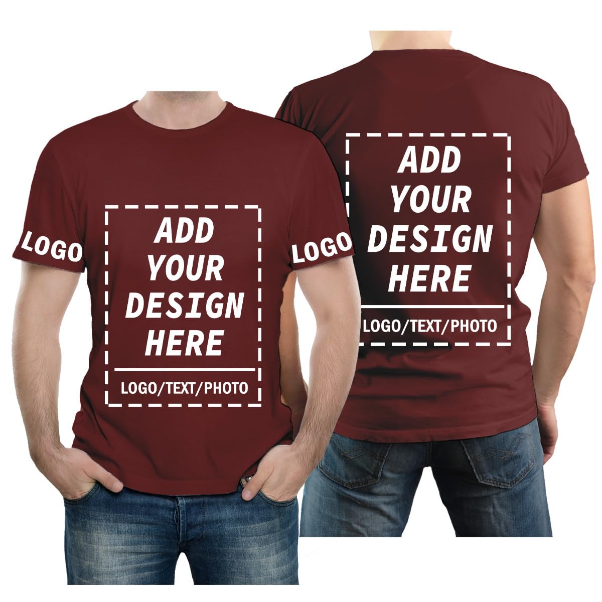 velquessa Personalised T Shirt for Men Women,Design Your Own Custom T Shirt, Customisable Shirts Add Photos/Text,Tshirt Printing Birthdays customised Gifts for Couples