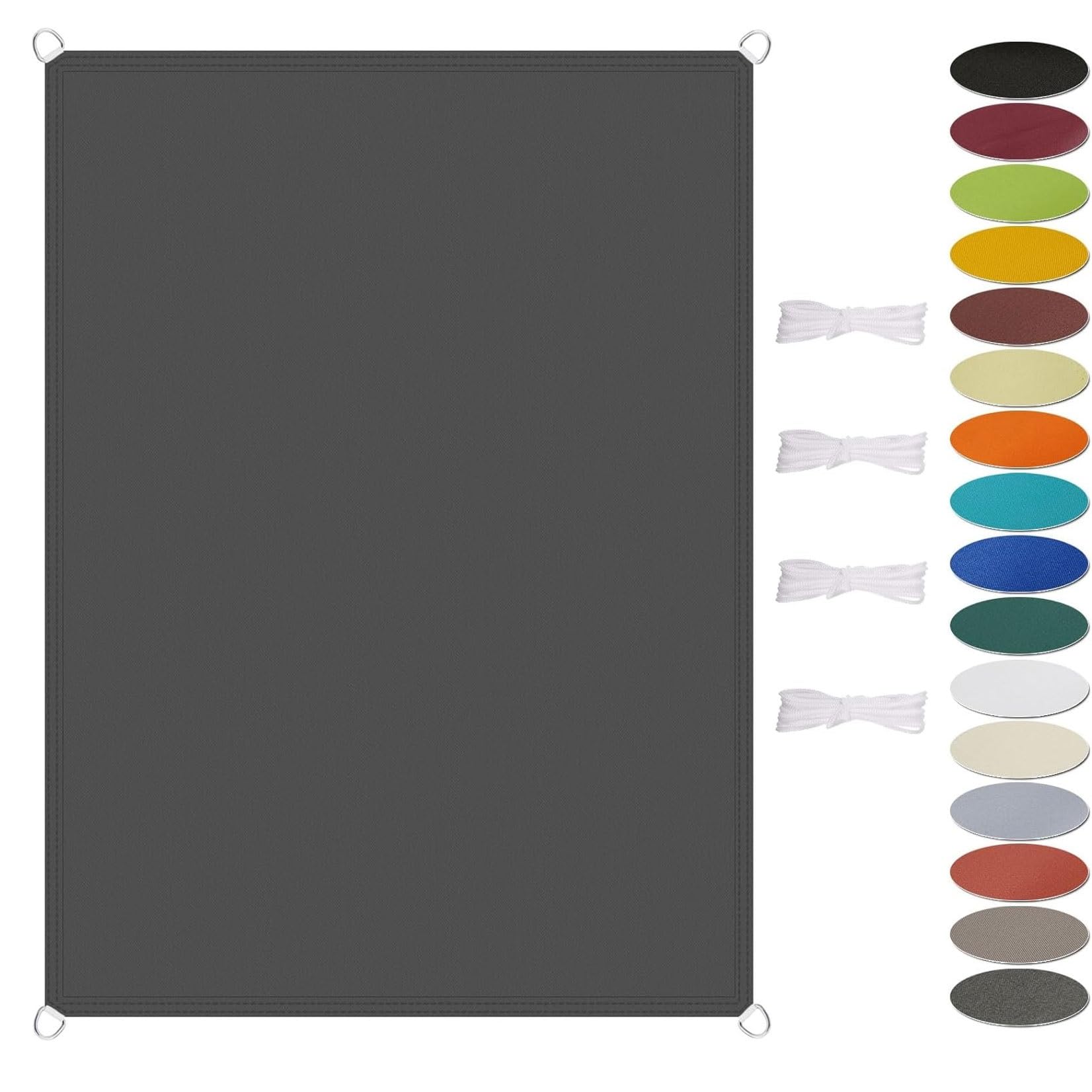 Toile ombrage 1x1m imperméable gris foncé auvent idéal pour patio et terrasse