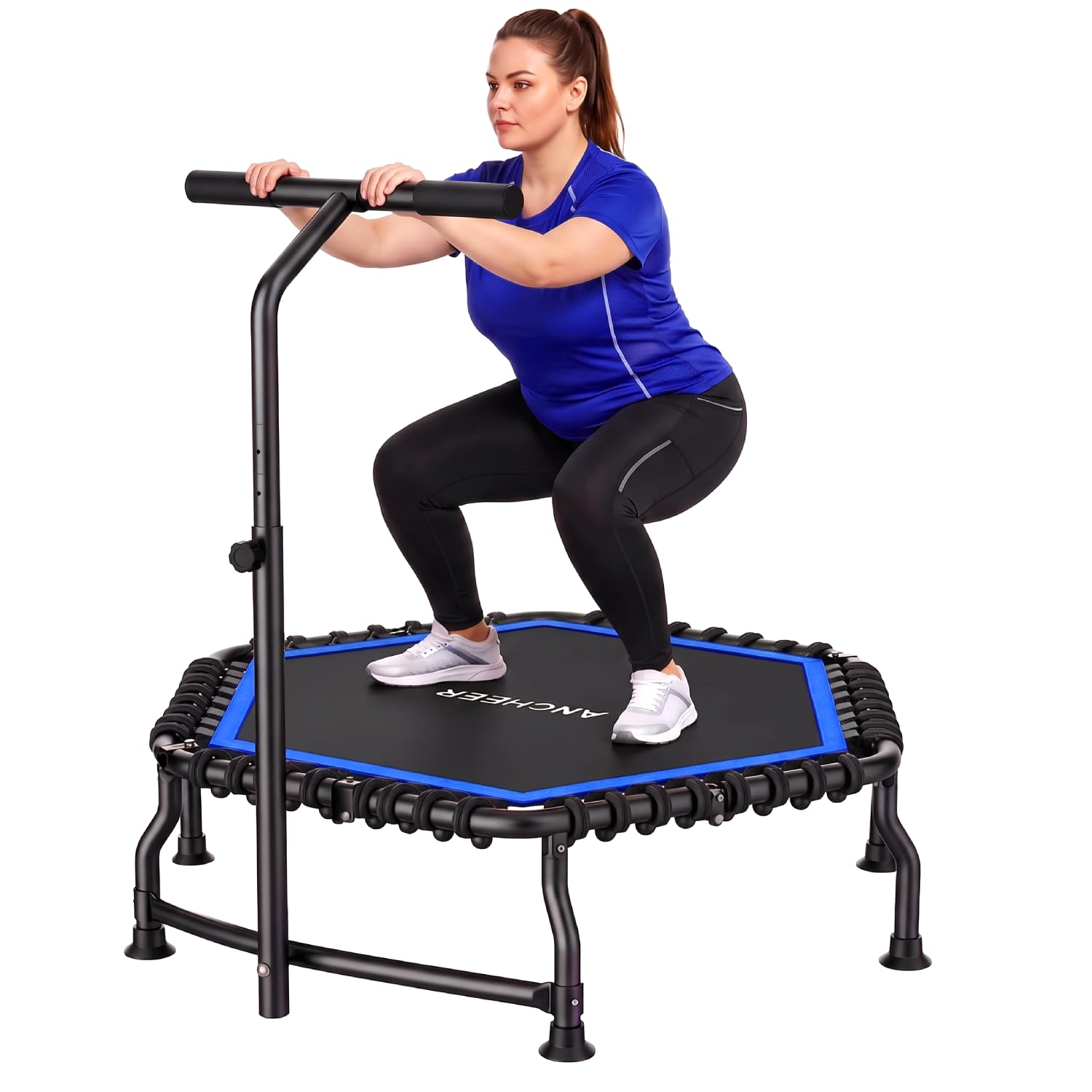 ANCHEER 50" Rebounder Trampoline for Adults- Handle Bar, Indoor, 550 lb