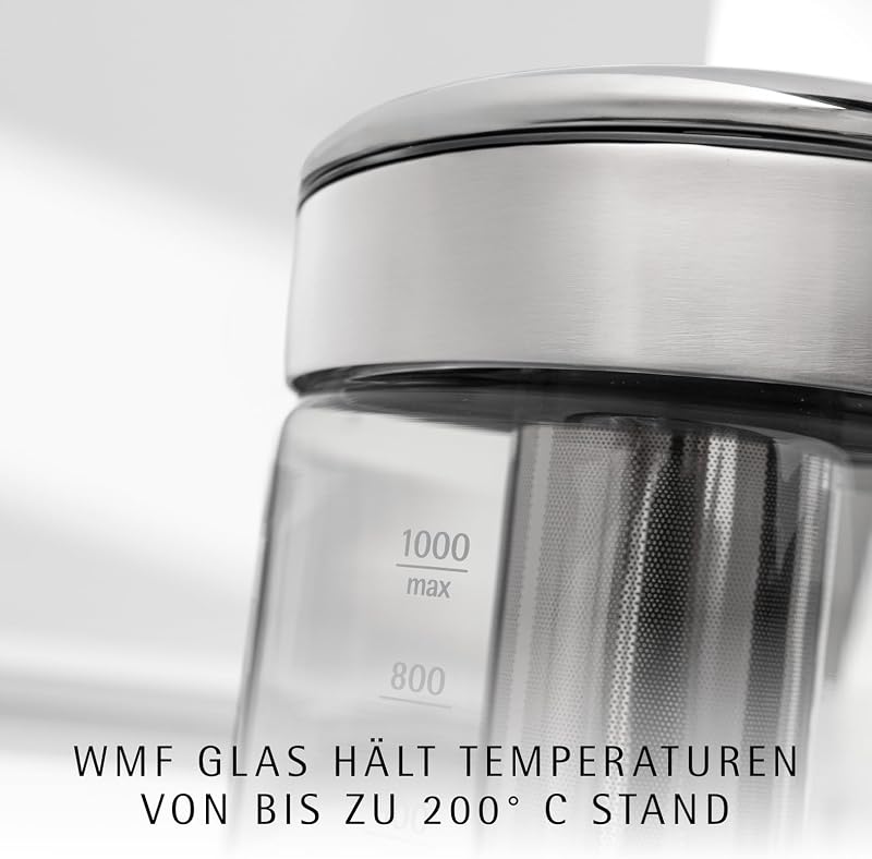 WMF Küchenminis 2in1 Vario üveg vízforraló teafőző 1L 1900W hőmérséklet szabályozás