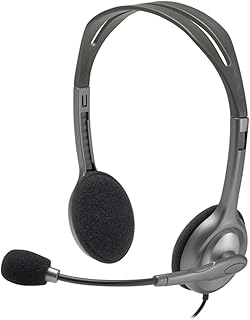 🔥 Logitech H111 Wired Headphones for Computer, Stereo with Microphone, Noise Cancellation, 3.5 mm Audi