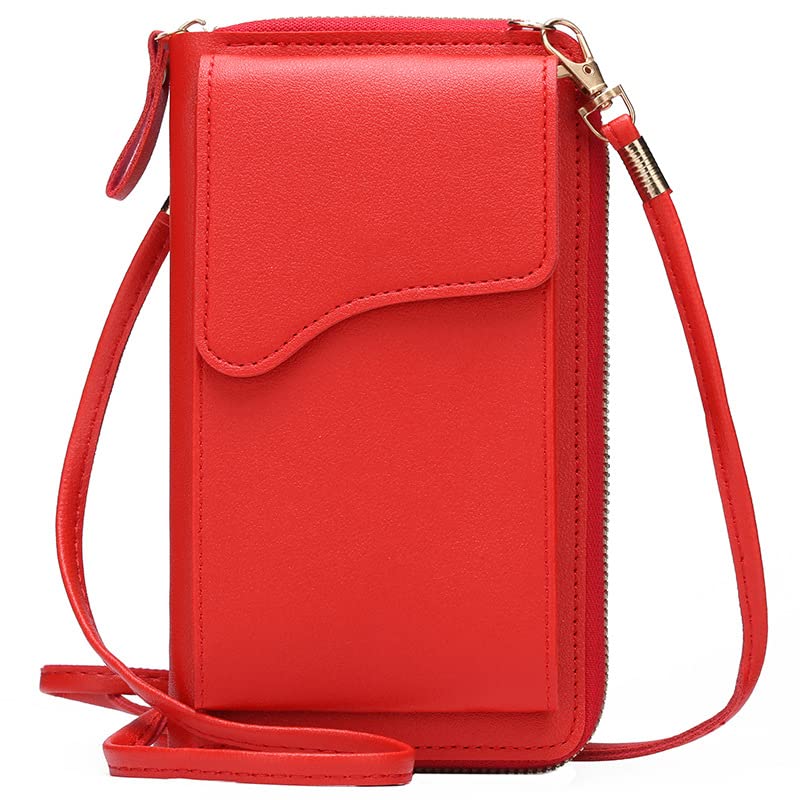 Sac à Bandoulière pour Téléphone Portable, Petit Cuir PU Crossbody Femme, Mini Pochette Porte Carte Épaule, Fille Sac à Main Portefeuille, Monnaie...
