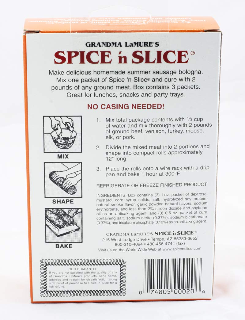 Spice N Slice Sausage Making kit (Summer Sausage Bologna, Salami and Pepperoni) Value Packs for Hunters and Homemakers, KETO Friendly Spice to Make Homemade Meats - Just Mix Shape and Bake in 1hr