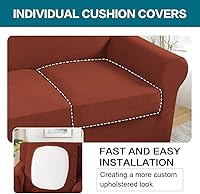 Vista 208 de Turquoize 2 fundas para silla, fundas para silla de sala de estar, sofá, funda de sofá con fundas de cojín individuales, fundas de muebles para Azul