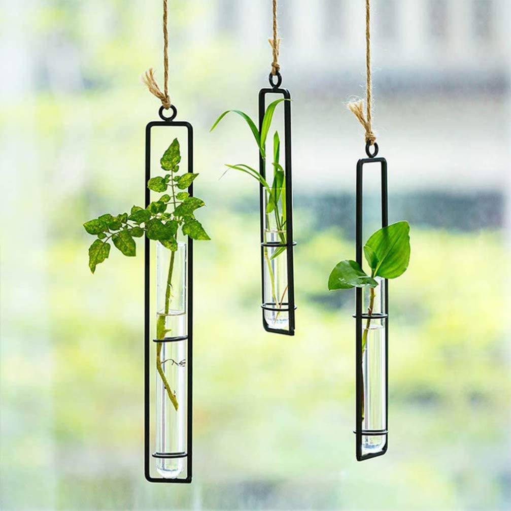 Provetta da appendere Fioriera in vetro Contenitore per terrario in vetro Vaso per fiori con gemme per la decorazione domestica Piante verdi Matrimonio 3 kit