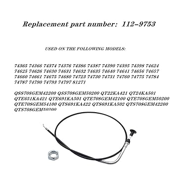 Amazon.com : Huthbrother 112-9753 Choke Cable Compatible