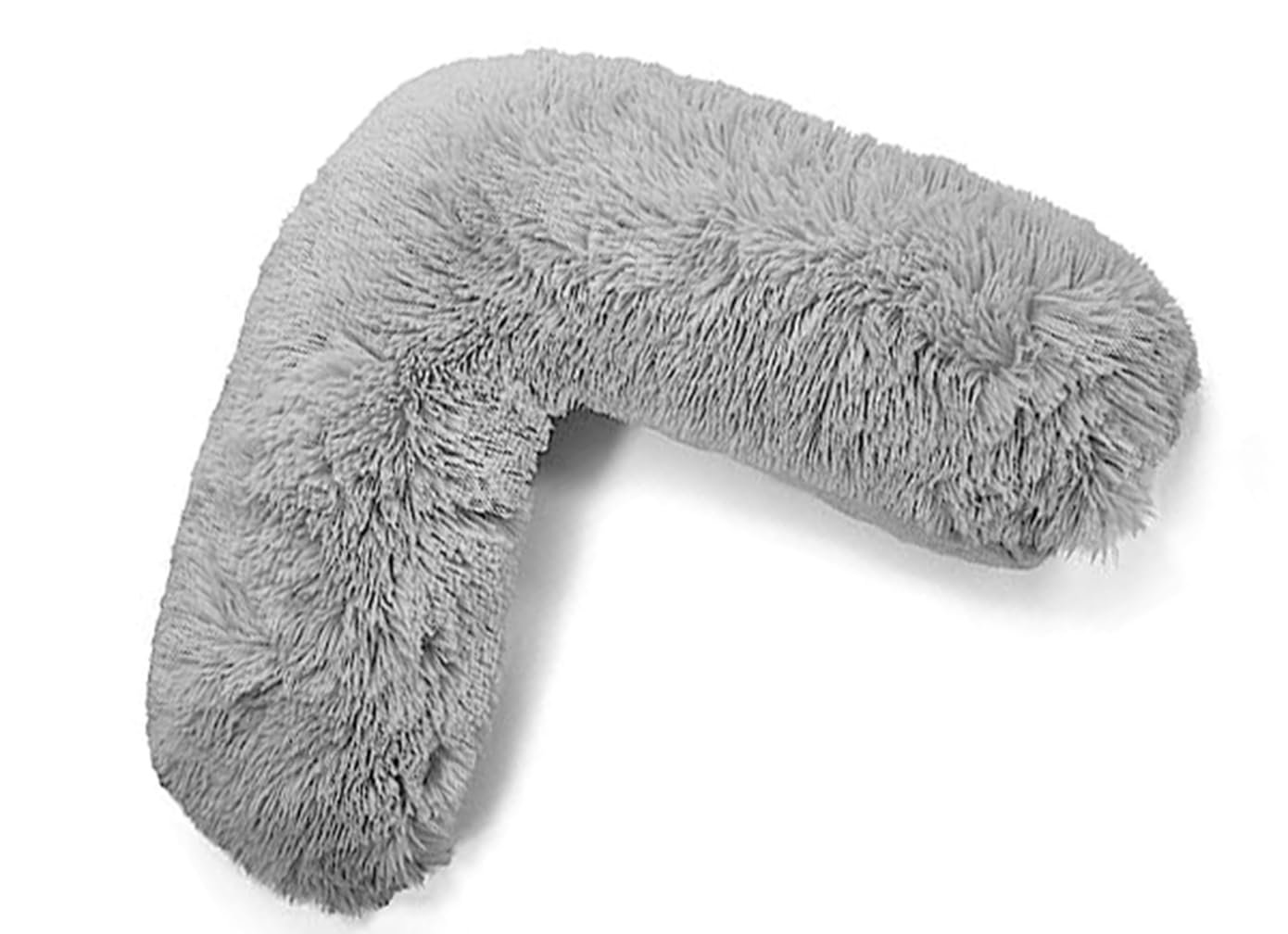 Dazzle Collection V Shaped Teddy Bear Fleece Complete Pillow or Case for support Maternity Back Neck Soft Warm Plush Cosy Pillow (Cover Only, Teddy Cuddles Silver) โ image 1