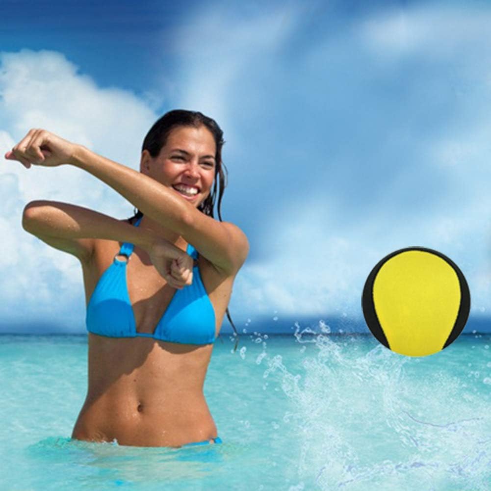 Water Bouncing Ball - 2 Pack Stress Relief Ball for Swimming, Beach & Outdoor Activity (Yellow + Green, 5.5cm)