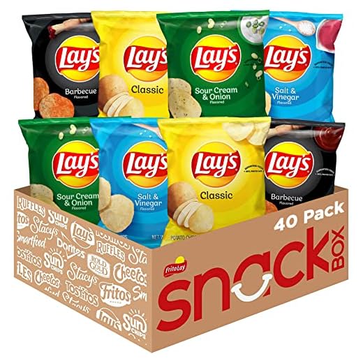Lay's Potato Chips, 4 Flavor Variety Pack, 1 oz Single Serve Bags, (40 Pack)