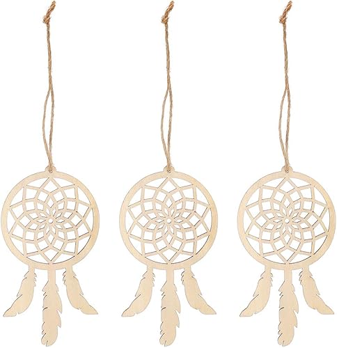 Miniatura 4 de Kit de atrapasueños de madera, 20 piezas innovadoras de madera para atrapasueños, colgante, manualidades, decoración del hogar