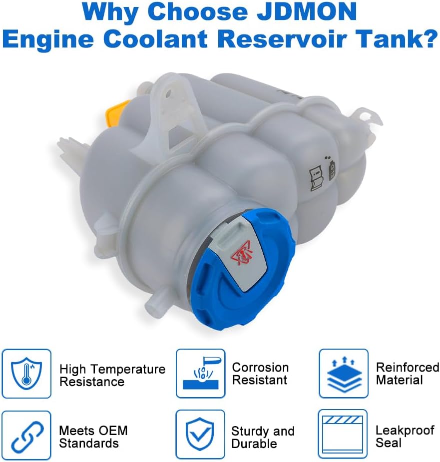 JDMON Engine Coolant Reservoir Tank w/Cap Replaces 8W0121405E 8W0121405F 8W0121405G Replacement for Audi A4 Allroad B9 A5 Convertible Sportback 1.4T 2.0T 2016-2024 Radiator Overflow Expansion Bottle
