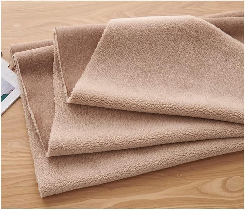Tissu en laine Sherpa fausse fourrure robuste anti-effilochage pour grands coussins déco