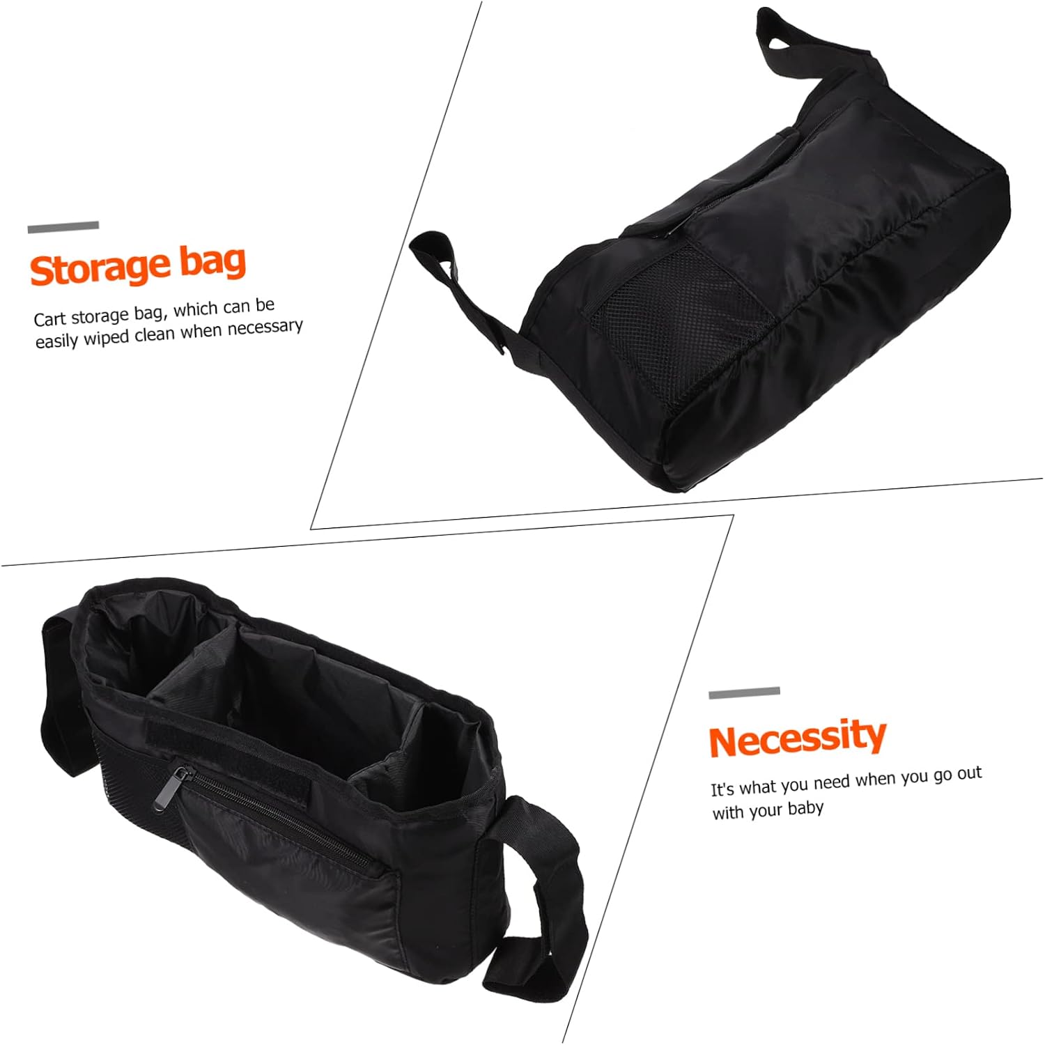 ORFOFE Newborn Stroller Diaper Bag Hanging Organizer Wide Opening Storage Pouch for Bottles Diapers Towels