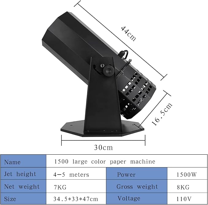 Máquina profesional eléctrica de confeti con control DMX miniatura 7