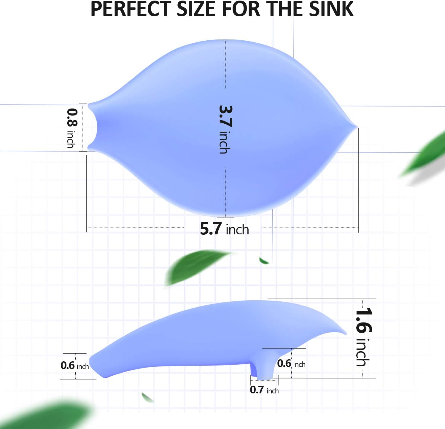 BAGOKIE Bar Soap Holder Leaf Shape, Soap Dish for Shower, Silicone Soap Dish with Drain, Soap Dishes for Bathroom Sink, Keep Soap Dry Clean, Soap Tray Blue 2 Pack