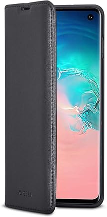 CASEZA Samsung Galaxy S10 Funda Negro Tipo Libro Piel PU Case Cover Carcasa Plegable Cartera Oslo Piel Vegana Premium para Galaxy S 10 (6,1