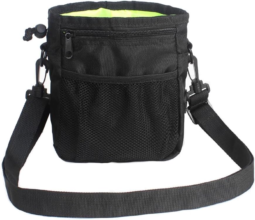 HANWELL Dog Treat Pouch Bag with Poop Bag Holder, Waterproof Puppy Training Walking Bag with Shoulder Strap, Waist Belt and Clip, Hands Free Carries for Running