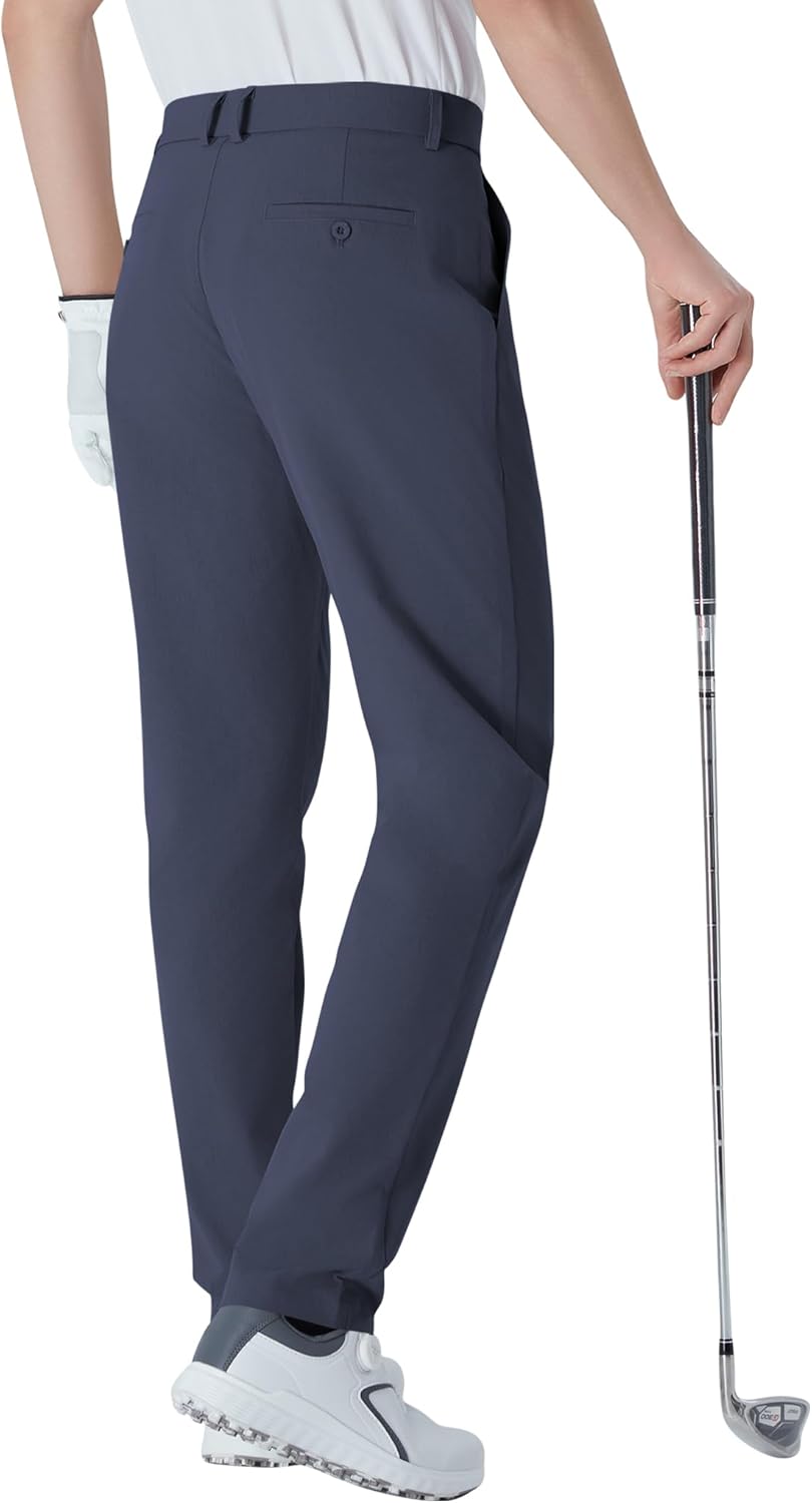 Men's Tall Golf Pants 32"/34" 36"/38" Stretch Work Dress Pants Lightweight Quick Dry Casual Trousers with Pockets