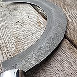 [page_title]-SICHEL aus Damaststahl Echte Handarbeit Droidenmesser Mittelaltermesser Pilzmesser Damastsichel besonderes Damastschwert Schwert Säbel Dolchmesser