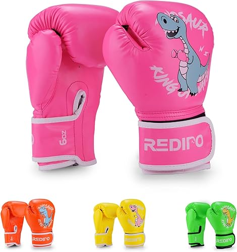 Kids Boxing Gloves for Boys and Girls, Youth Boxing Training Gloves for Kids 3-15, 4&6OZ Punching Bag Kickboxing Thai Mitts MMA Training Sparring
