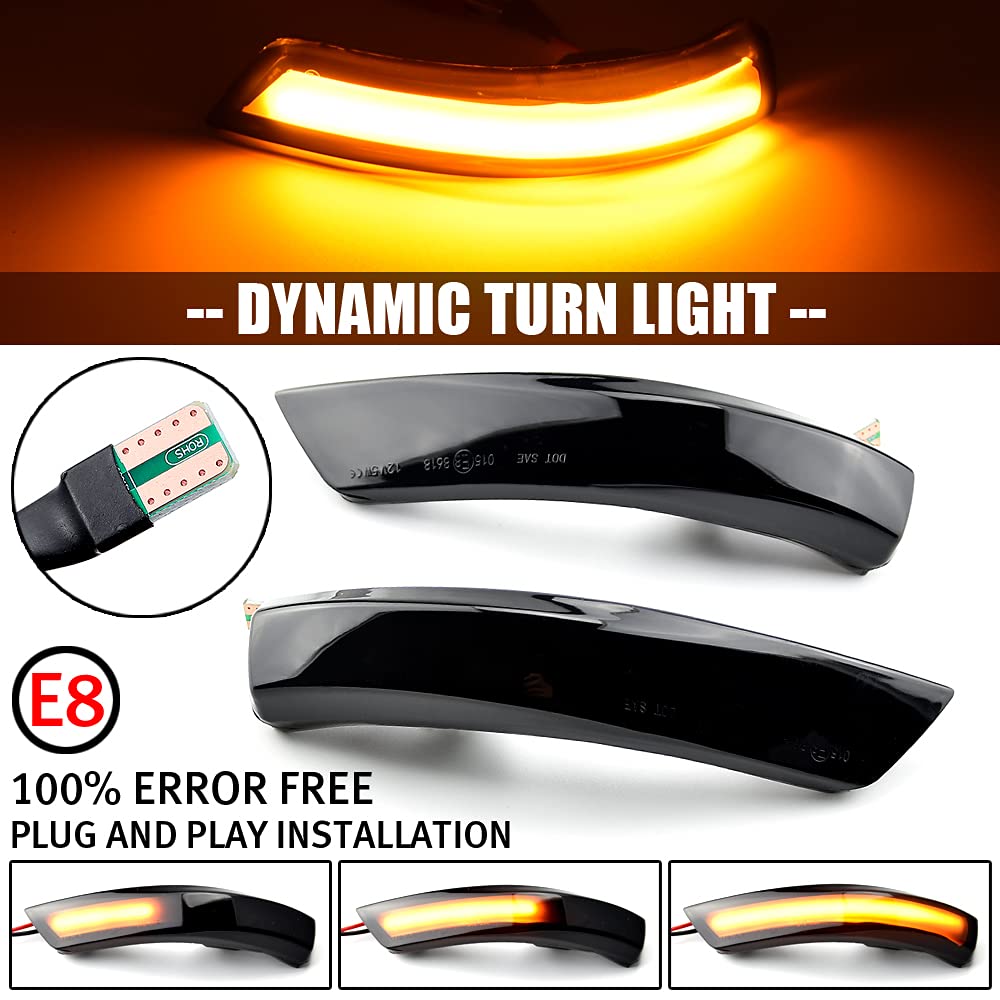2 pezzi indicatori di direzione a LED per specchietto retrovisore, Compatibile con Fo-rd Fo-cus 2 3 MK2 MK3 Compatibile con Mond-eo MK4