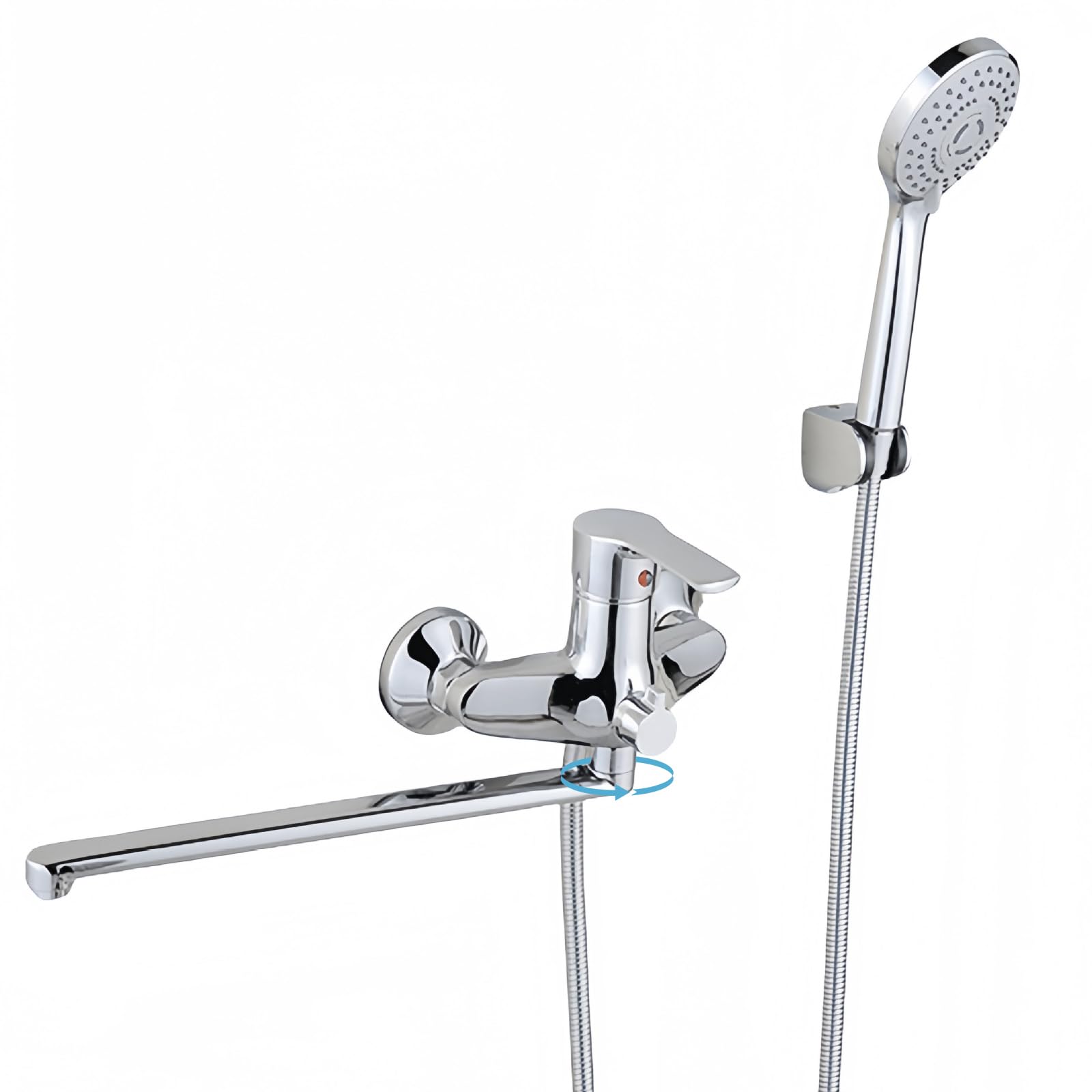 Zestaw wykończenia do wanny i prysznica IGTOPS, mosiężna bateria do wanny z rączką prysznicową, chromowany kran do wanny, 30 cm długości, kran z termostatem do systemu prysznicowego