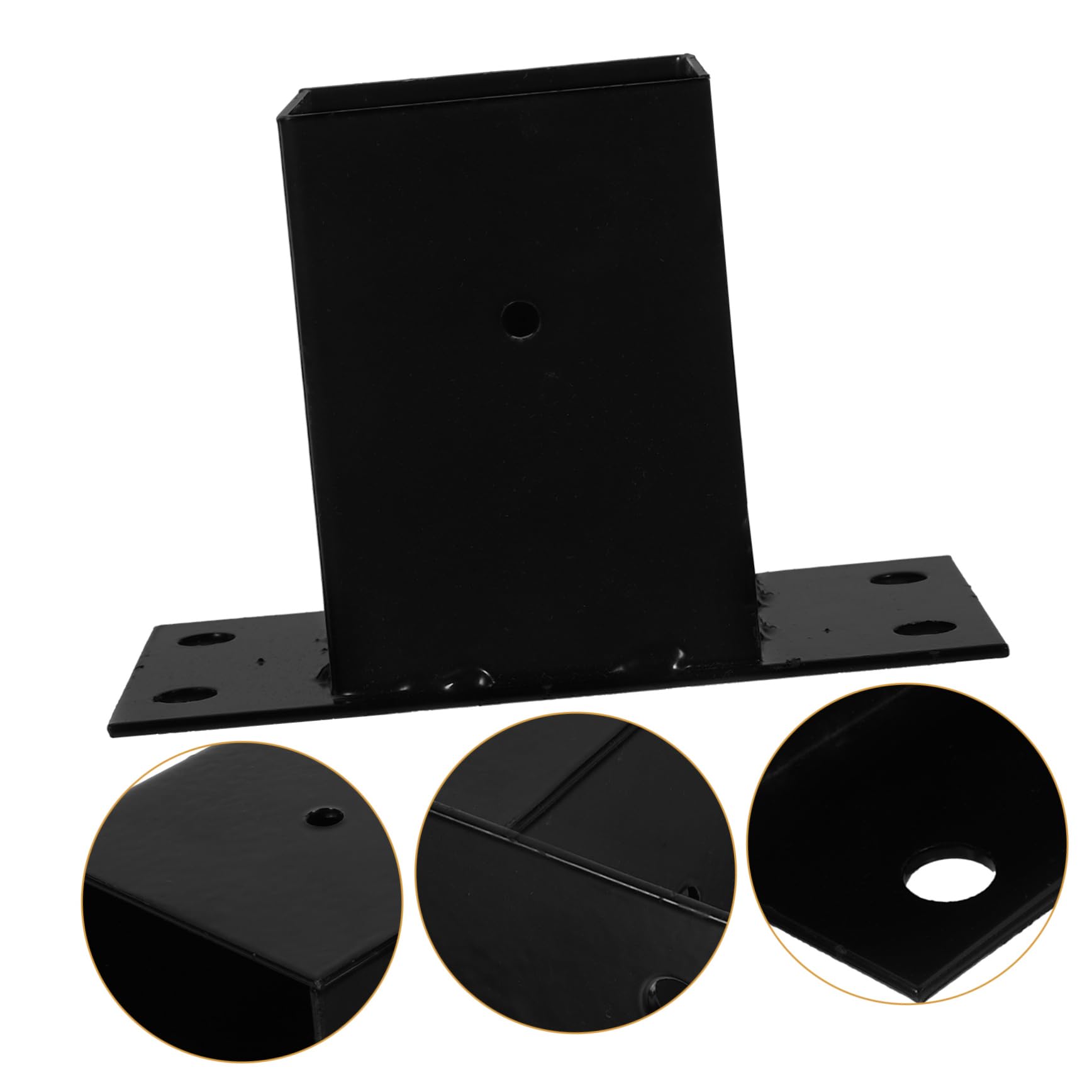 NUOBESTY 5 Piezas Soporte Para Cenador Apoyo Pesado Base De Poste De Reemplazo Poste De La Cerca Protector Deber Base De Poste De Cubierta Acero Post Base Exterior Pérgolas Planchar Negro