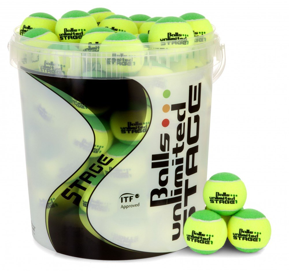 Balleimer Stage 1/2/3 mit Deckel und Henkel für 60 Tennisbälle