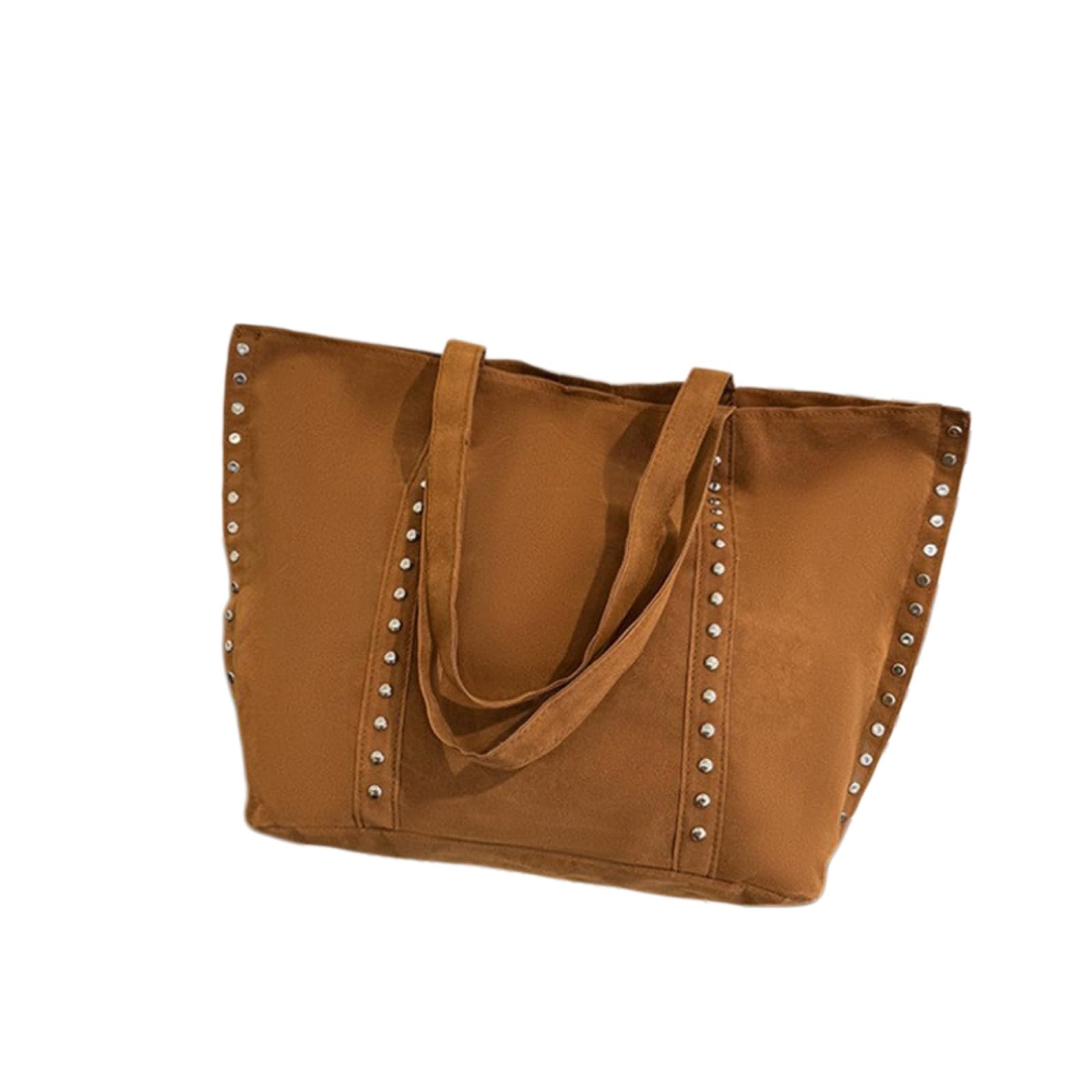 Beauty Case Borsa A Spalla in Pelle di Pu Gelata, Grande capacità Rivet Tote per Il Lavoro