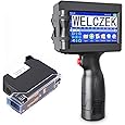 Rengue Handheld Inkjet Printer Gun, Portable Handheld Printer Quick-Drying Inkjet Coding Machine, 4.3" Mobile Touch Screen Inkjet Label Printer for QRCode, Barcode, Batch Number, Date (28 Languages)