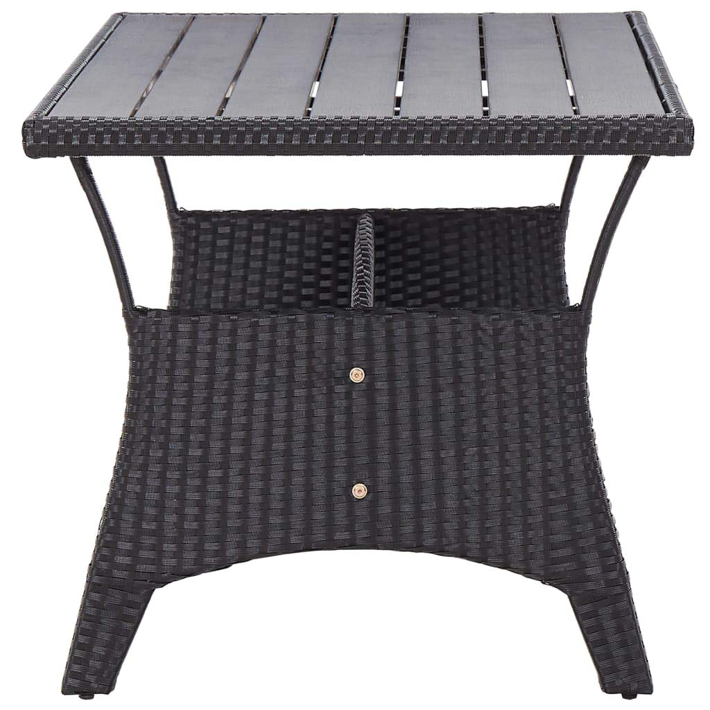 vidaXL Mesa de Jardín Patio Terraza Balcón Salón Sala de Estar Muebles Mobiliario Soporte Exterior Cocina Ratán Sintético Negro 120x70x66 cm