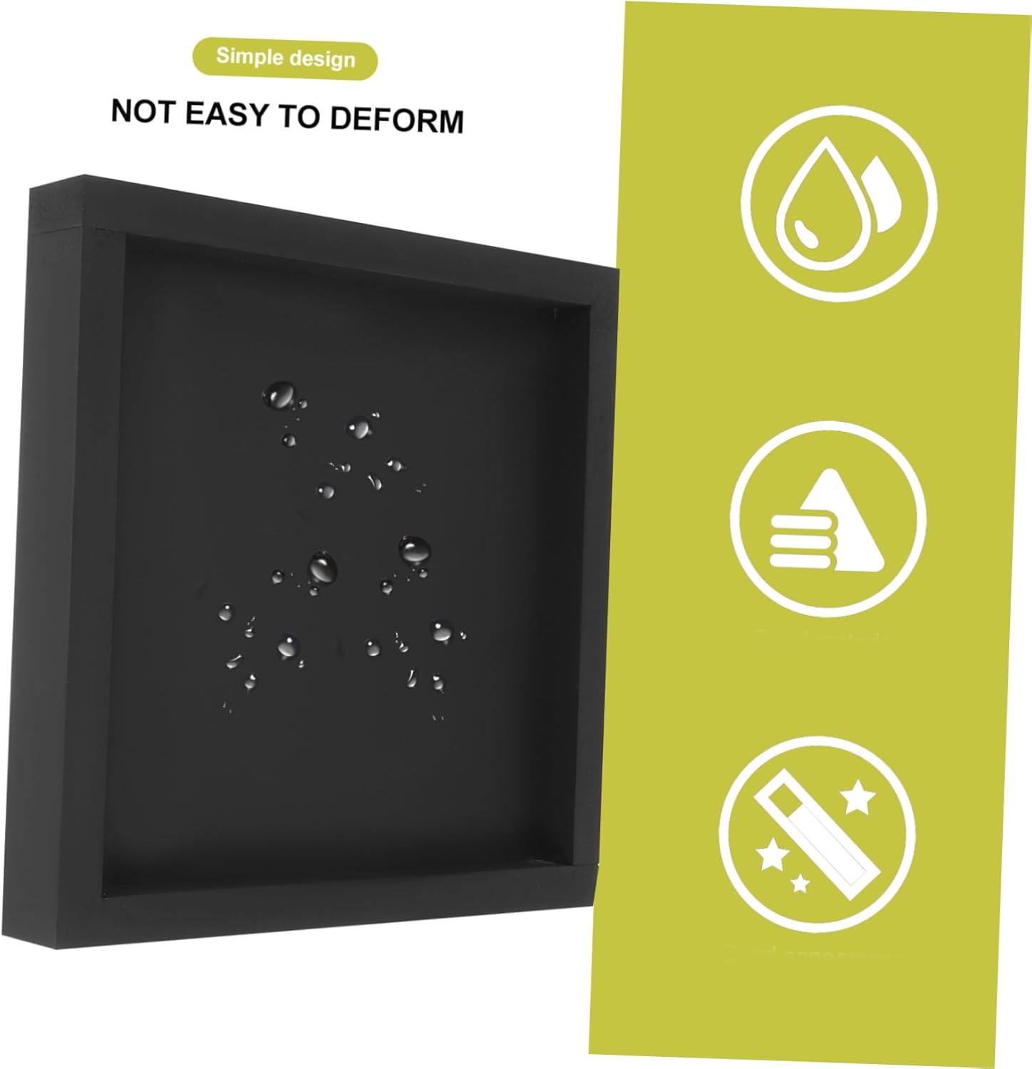 Water Plant Tray Square Concrete Look Potted Plate Heavy Duty Support Leakproof Thicken Base 20x20cm