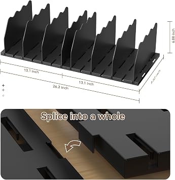 SOYO Adjustable Shelf Dividers for Closet, Purse Organizers for Bag, Black