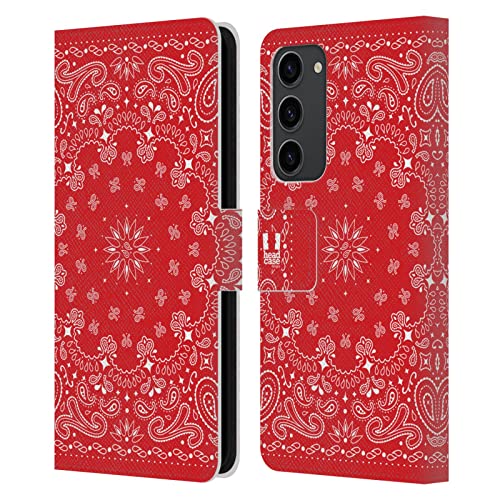 Étui Samsung Galaxy S23+ 5G Head Case Designs Rouge Bandana en cuir portefeuille