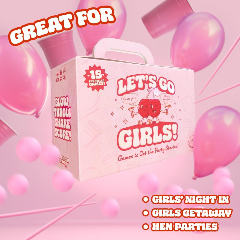 Let's Go Girls – Ultimate Girls’ Night Party Game with 15 Hilarious Mini-Games – Bachelorette, Birthday & Sleepover Games for Adults – 9.53” x 4.49” x 6.26” – Ages 18+