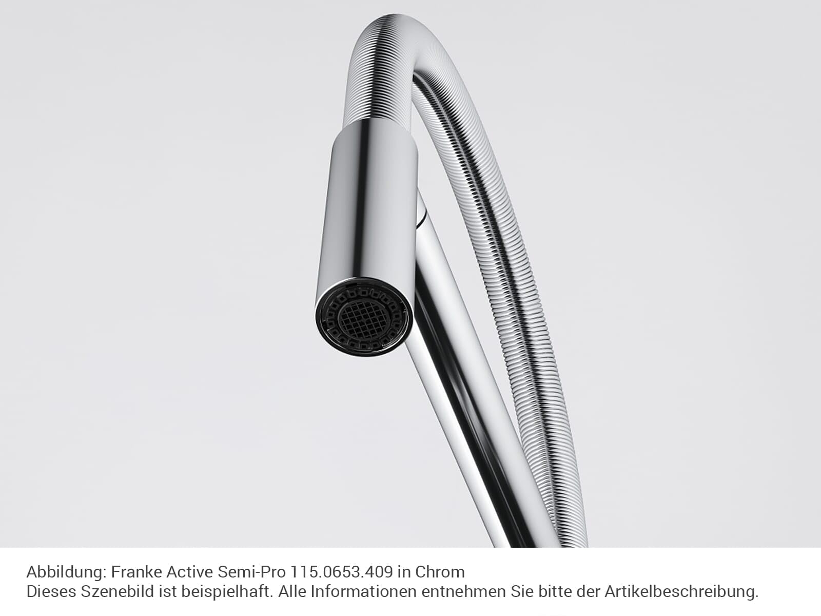 FRANKE 115.0653.409, Rubinetto per lavello da cucina Active Semi Pro spray, Nero opaco