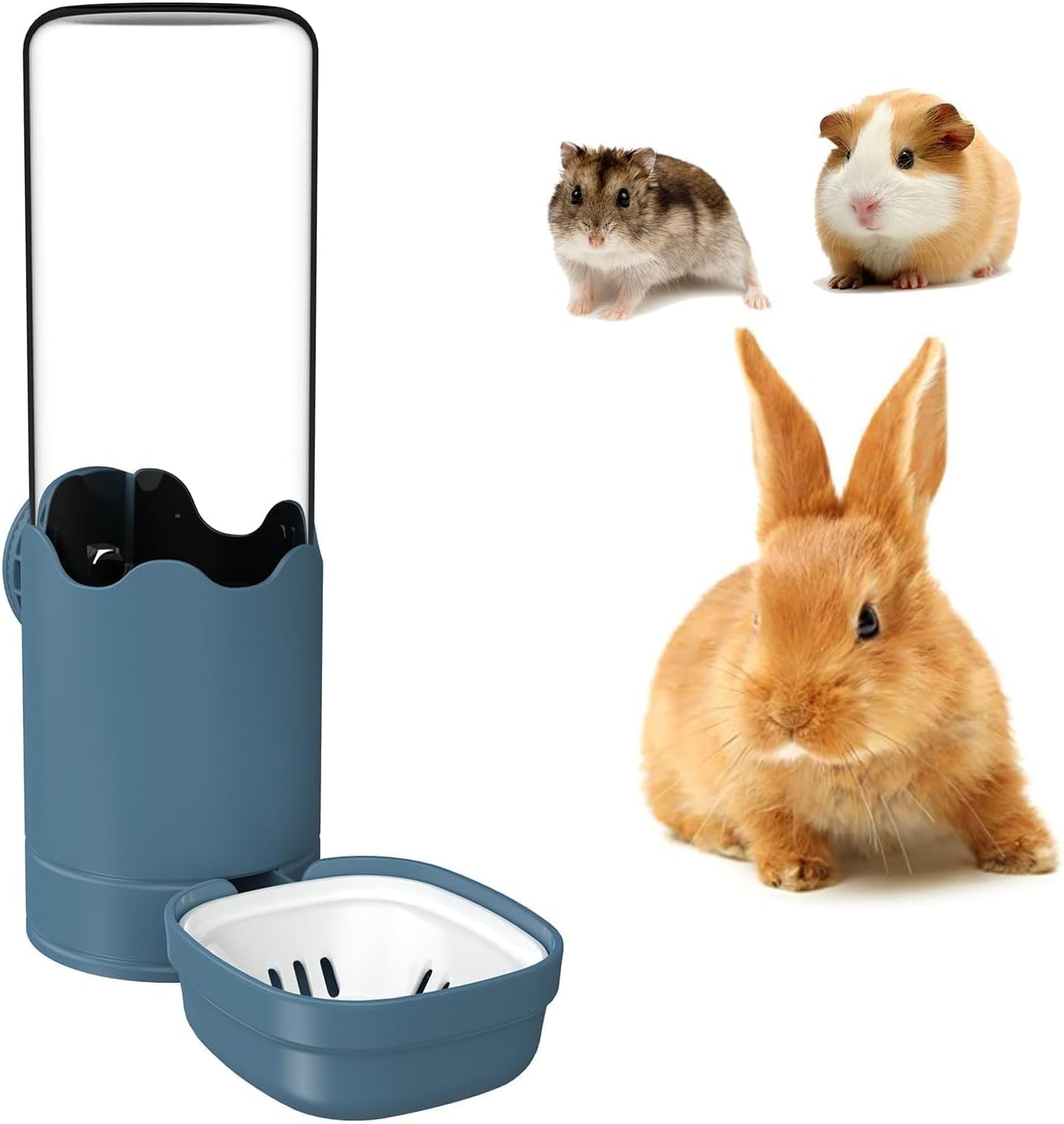 Pet Water Bottle for Cage Crate 17oz Rabbit Water Bottles Non-Drip Automatic Kettle Small Animal Water Bottle for Bunny Chinchilla Hedgehog Squirrel Ferret (Blue)