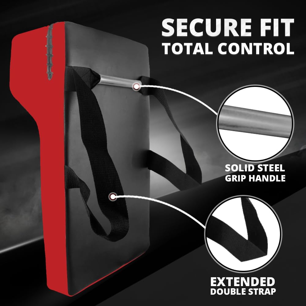 MAXSTRENGTH Rugby Hit Shield Heavy Duty Professional Grade Tackle Wedge Hit Shield Pad High Density Foam Wedge Rucking Tackle Shields (Rot/Schwarz, Einzel)