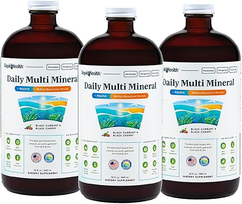 LIQUIDHEALTH Multi mineral diario de 32 onzas, suplemento mineral traza altamente absorbible con ácido fúlvico, minerales iónicos a base de plantas, LIQUIDHEALTH Multi mineral diario de 32 onzas, suplemento mineral traza altamente absorbible con ácido fúlvico, minerales iónicos a base de plantas,