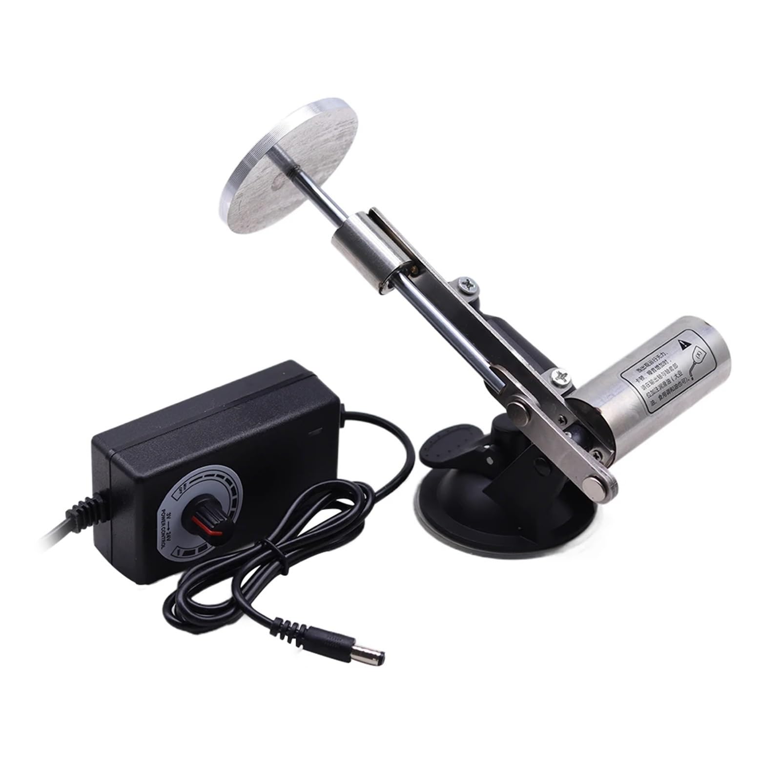 VCHICS Attuatore lineare telescopico Mini, velocità Regolabile 3V-24V, Corsa 39 mm, Motore con meccanismo Alternativo, Ventosa in Alluminio da 60 mm per Uso Fai da Te